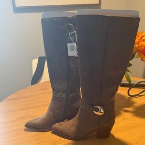 Universal Thread Brown Mid-Calf Western-Style Heeled Boots